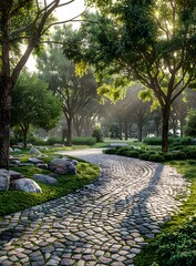 Fototapeta premium Garden landscape design renderings