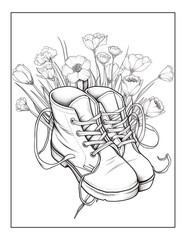 Fashion Shoes Coloring Pages for Adults