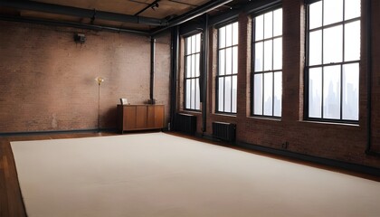 An empty loft livingroom penthouse NY,Madrid,London for Augmented reality mockup pattern frame