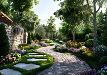 Garden landscape design renderings
