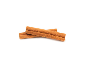 Cinnamon sticks isolated on white background. Cinnamon roll. Spicy spice for baking, desserts and drinks. Fragrant ground cinnamon.