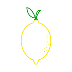 A lemon icon in a linear style. Element of product design, label, poster. Proper nutrition. Diet. Vector illustration 