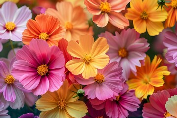 Various colorful flowers in the image