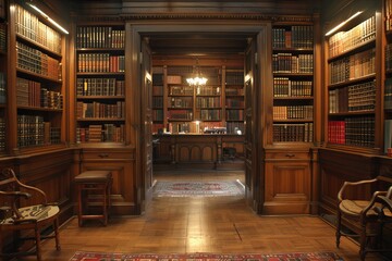 Room filled with books on shelves