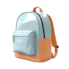 Fototapeta premium School backpack in pastel color, isolated on a white or transparent background.