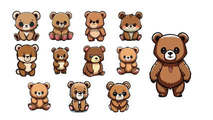 Obraz premium ursos estilo chibi