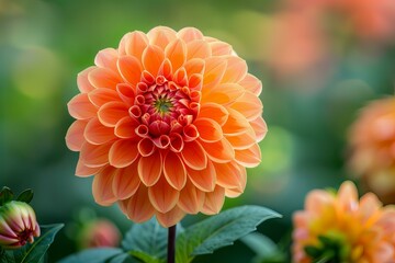 An orange bloom with a green stem