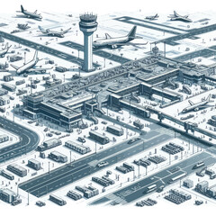 Airport vector in white background 