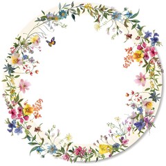 Fototapeta premium Floral bouquet ornament frame background