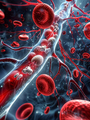 Illustration of red blood cells created AI-generated