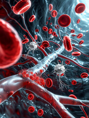 Illustration of red blood cells created AI-generated
