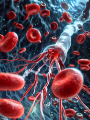 Illustration of red blood cells created AI-generated