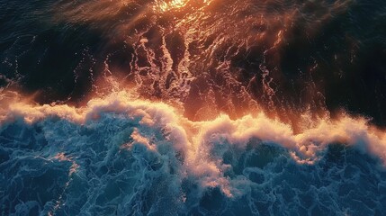 Sunset Waves on the Coastal Ocean