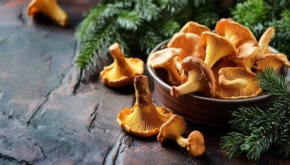 Cantharellus cibarius mushrooms