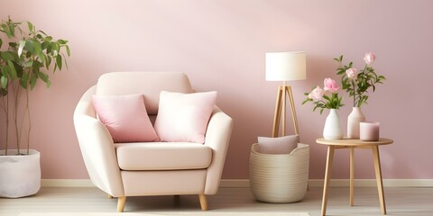 Contemporary therapy space with soothing ambiance and stylish design in soft hues. Concept Therapy Space, Contemporary Design, Soothing Ambiance, Stylish Decor, Soft Hues