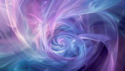 Abstract purple and blue background with swirling ribbons forming circular shapes in the style of unknown artist
