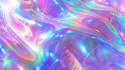 Obraz premium Swirling mix of iridescent gradient, creating a dynamic and fluid art texture. Copy space.