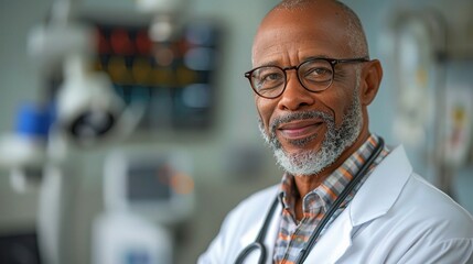 Obraz premium Doctor professional portrait, the physician's compassionate demeanor evident in his warm smile