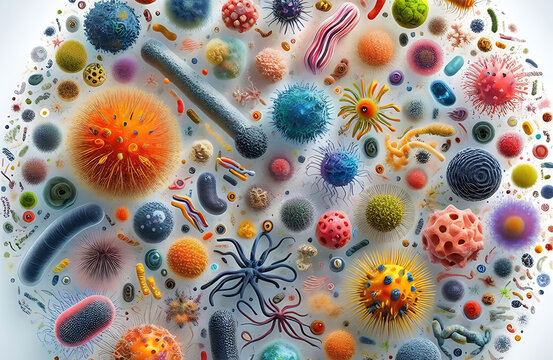 microbs background,generative AI