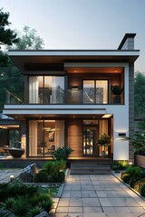 Fototapeta premium Small and exquisite modern house