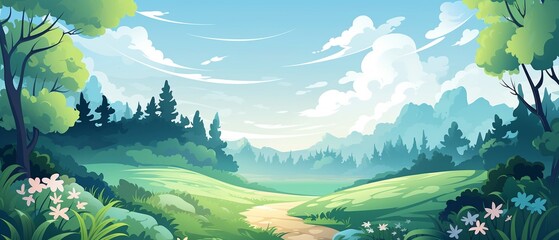 Minimalist path through dense greenery, art, clean lines, pastel colors 8K , high-resolution, ultra HD,up32K HD