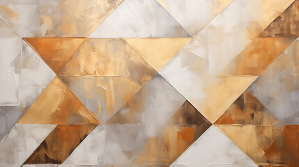 Abstract Image, Triangular Shapes in Metallic Tones, Pattern Style Texture, Wallpaper, Background, Cell Phone and Smartphone Cover, Computer Screen, Cell Phone and Smartphone Screen, 16:9 Format - PNG