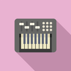 Minimalistic flat design of a synthesizer keyboard, perfect for musicrelated graphic content