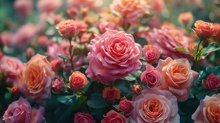 Obraz premium a large pile of multi-colored roses