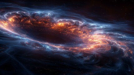 Mesmerizing Nebula with Vibrant Hues of Blue and Orange