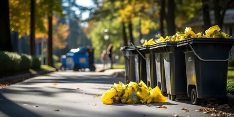 Cleaning public spaces by removing waste from city landfill and garbage containers. Concept Public Spaces, Waste Removal, City Landfill, Garbage Containers, Cleaning