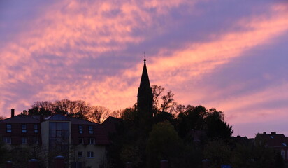 Obraz premium Eggesin, Silhouette zum Sonnenuntergang