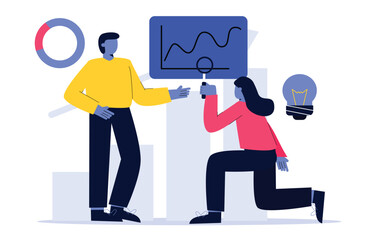 The team is conducting an analysis of the business