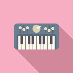 Modern flat design of a music synthesizer for creative and musical themed graphics