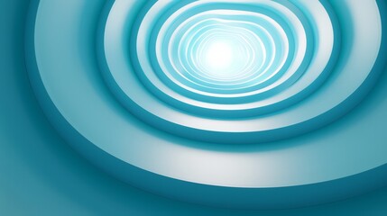  A blue circular backdrop featuring a light at each end of a tunnel, centrally positioned