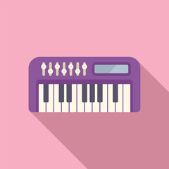 Modern vector icon of a purple synthesizer, perfect for musicthemed designs