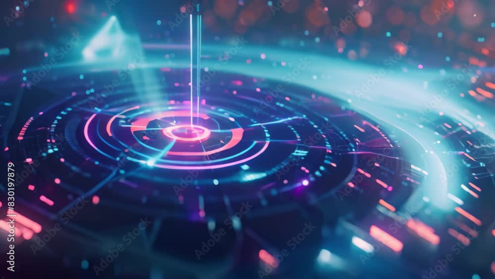 Aufkleber abstract representation of a dart precisely hitting a target symbolizing strategic goals and objecti