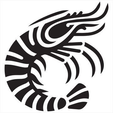 recommend clip art: black and white shrimp fish with white background