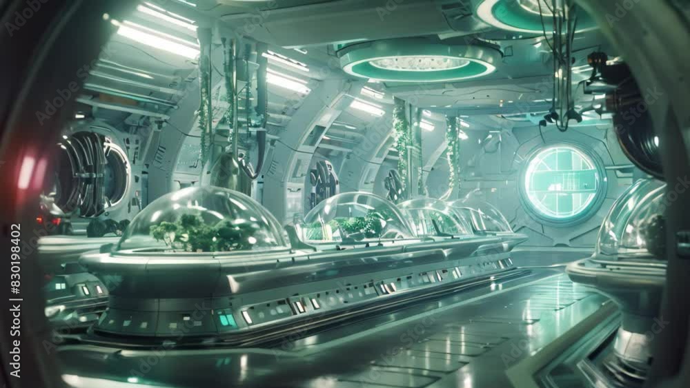 Aufkleber high-tech facility in a futuristic sci-fi setting with advanced technology and sleek architecture, a
