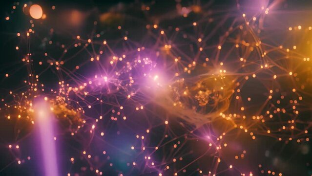 Computer-generated cluster of stars illustrating network dynamics in space, A futuristic visualization of network dynamics