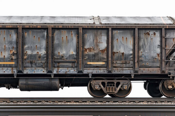 Fototapeta premium Rusty Freight Train Car on Railway Track