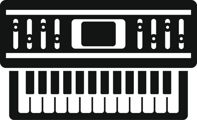 Simple icon illustration of a digital keyboard, perfect for musicrelated design themes
