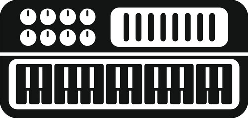 Vector icon illustration of a midi keyboard controller for musical production