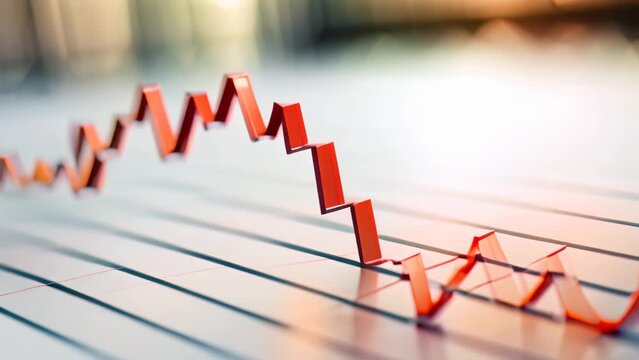Detailed view of a series of orange arrows depicting fluctuations in a volatile abbfdafcaff, A graph displaying the ups and downs of a volatile market