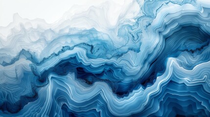 Obraz premium A close-up of a blue-white wave pattern against a white sky in the background