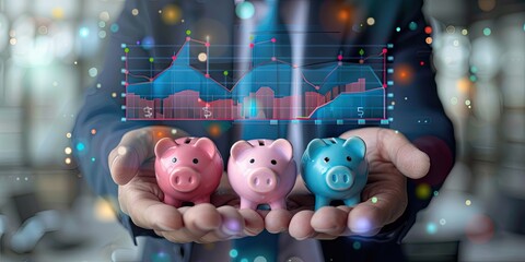 Obraz premium Economic Growth and Savings Strategy Visualized