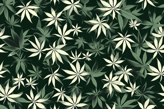 White Weed Pattern Marijuana Pattern