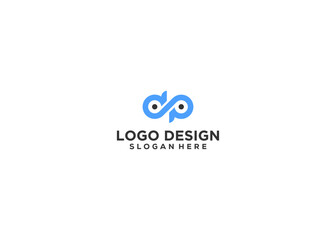 letter dp company name logo illustration