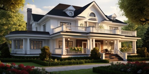 Colonial style American classic home and house designs