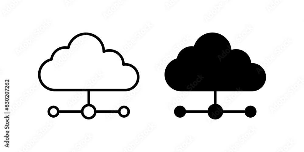Poster cloud computing icon set. for mobile concept and web design. vector illustration