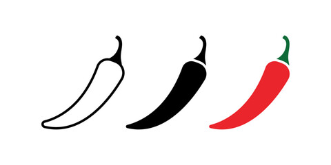 Obraz premium Chili icon set. for mobile concept and web design. vector illustration